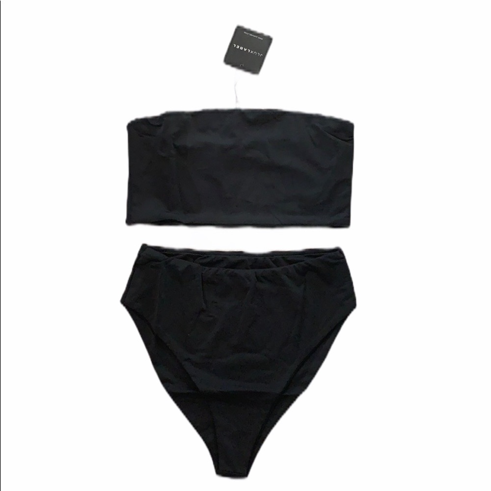 NWT JLUXLABEL Black Just Add Water High Waisted Bi